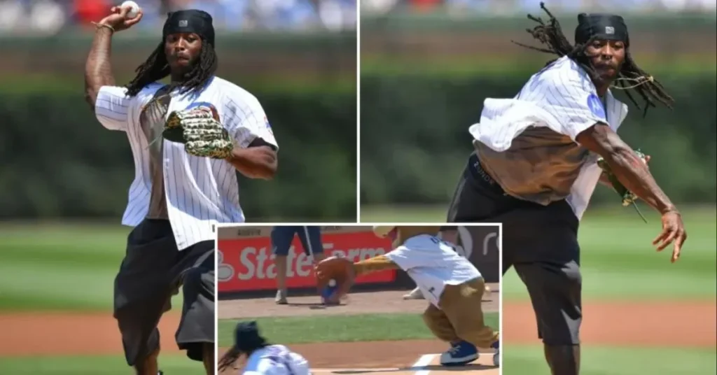 Alvin Kamara first pitch Wrigley